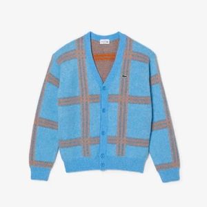 UNISEX TARTAN PATTERN WOOL CARDIGAN